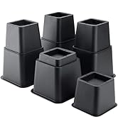 BTSD-home Bed Risers 8 Inch Adjustable, 4-Pack Stackable Furniture Risers, 3, 5, 8 Inch Height, H...