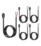 GGIPOWY DC Barrel Connector 5.5mmx2.5mm Female to Bare Wire, 5-Pack, 3.3ft | 18AWG DC Power Pigta...