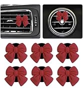 6PCS Red Bow Car Vent Clips,Cute and Stylish Cars Air Vents Clips Car Decor for Vertical or Horiz...