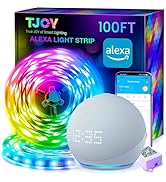 TJOY 100ft Smart Led Strip Lights for Bedroom, Work with Alexa, RGB Color Changing Music Sync Led...