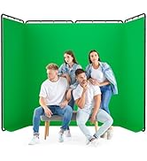 7.87x13.12ft Portable Green Screen Backdrop Kit, Large Collapsible Greensceen Photography Backgro...