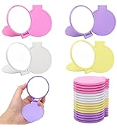 Windspeed 24Pcs Mini Folding Mirror Round Compact, 2.4 in Small Portable Travel Makeup Mirror Com...