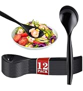 Mwellewm 10" Serving Spoons Plastic Serving Utensils 12 Packs Disposable Spoons for Buffet Large ...