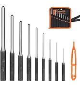 9 Pieces Roll Pin Punch Set, HORUSDY Removing Repair Tool with Holder for Automotive, Watch Repai...