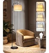 GOEBLESON Floor Lamp for Living Room, 3-Color Temperatures with Pull Chain Switch, Standing Lamp ...