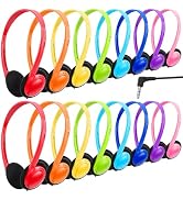 Wensdo 16 Pack Classroom Headphones Bulk for Kids School, Class Set Headphones for Students Teens...