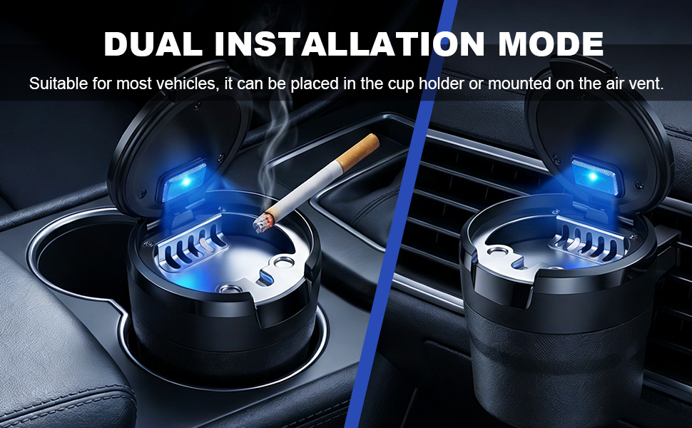 Our ashtray is detachable; just gently rotate it to separate the lid and the bottle.