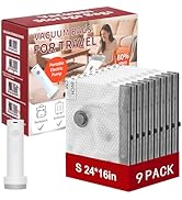 Rechargeable Wireless Pump Travel Storage Bags Set, 9 Pack (9S) Portable Space Saver Bags for Tra...
