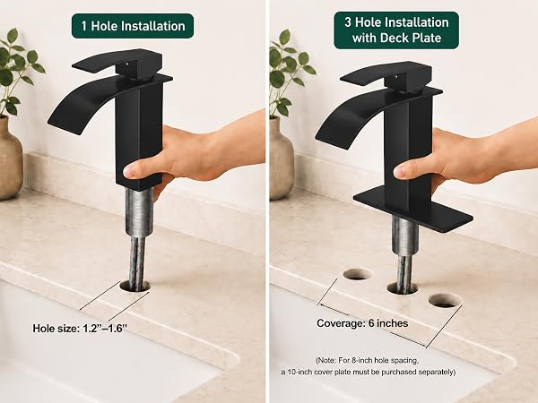 black faucet for bathroom sink