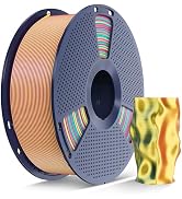 SUNLU Silk Triple Color PLA Filament, Silk PLA 3D Printer Filament 1.75mm, Neatly Wound Shiny Sil...