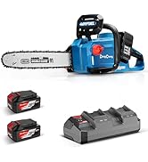 Dong Cheng Brushless Cordless Chainsaw, 40V 16 Inch, Gas-Power Performance, Tool-Free Chain Tensi...