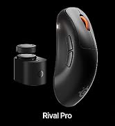 SteelSeries Rival Pro Wireless Ergonomic Gaming Mouse - Black | Ultra Wideband Wireless/UWB, True...