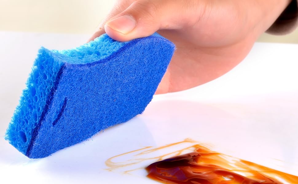 Compressed Cellulose Sponges Non-Scratch Natural Sponge Cleaning Scrub Sponge