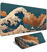 Japanese Mouse Pad,XL Large Mouse Mat,Long Extended Desk Mat, Non-Slip Rubber Stitched Edges (MP-5)