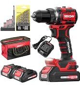 SEKGHY 20V Power Drill Drivers, 70N.m,cordless drill with battery and charger, Masonry & Tile Dri...
