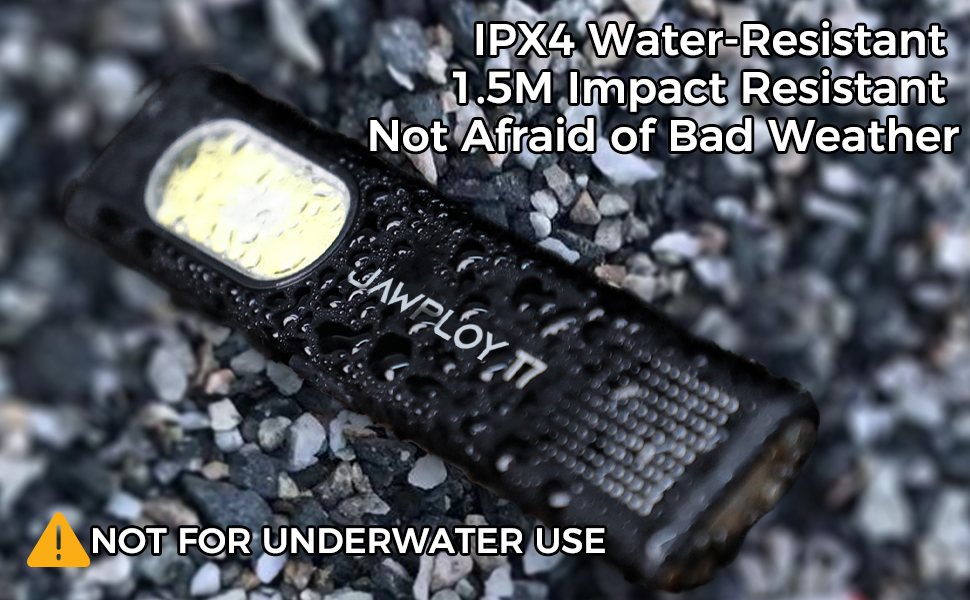 EDC flashlight with IPX4 water-resistant and 1.5M impact resistant