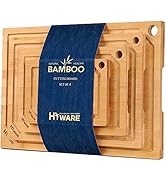 Hiware 4-Piece Extra Large Bamboo Cutting Boards Set for Kitchen, Heavy Duty Cutting Board with J...