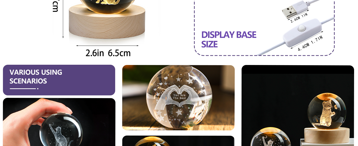 2.3IN CRYSTAL BALL FIGURINES