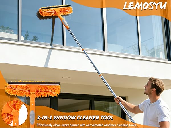 window squeegee with extension pole