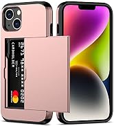 Nvollnoe for iPhone 14 Plus Case with Card Holder Heavy Duty Protective Dual Layer Shockproof Hid...