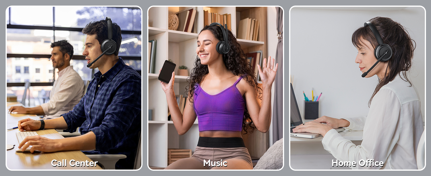 wireless headset with mic for work