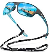 KUGUAOK Polarized Sports Sunglasses for Men Driving Cycling Fishing Sun Glasses 100% UV Protectio...