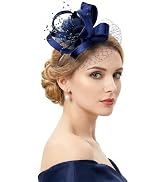 Haakong 20s Fascinators Hat for Women Tea Party Flower Headpiece Mesh Hair Clip for Bridal Weddin...