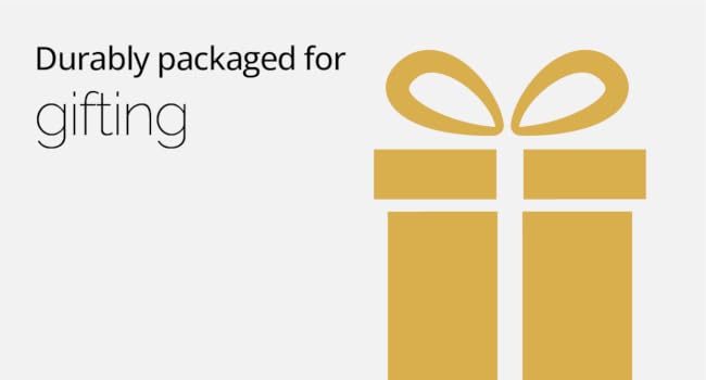 Durably packaged for gifting