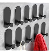 Taozun Adhesive Hooks for Bathroom - 10 Packs Hooks for Hanging Towel Hooks Stick on Wall for Kit...