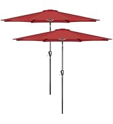 HealSmart 2pcs 9ft Patio Umbrella with Push Button Tilt/Crank, Outdoor Table Market Yard Umbrella...
