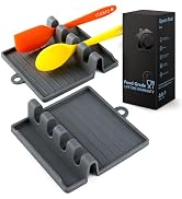 CUZAFO 600°F Heat Resistant Silicone Spoon Rest, Multiple Utensil Rest, BPA Free Easy to Clean Di...