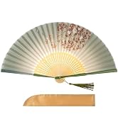 Salutto Hand Fan Bamboo Printed Pattern Folding Fan Lacquered Bamboo Fan For Party Wedding Gift W...