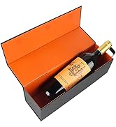 RYDDOY Wine Gift Box, 12.8x3.7x3.7 Inches Orange Wine Bottle Boxes With Handle for Liquor and Cha...