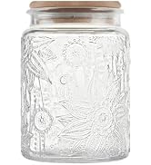 Custde Glass Storage Jars With Airtight Lid, 23.7oz Canister For Kitchen Counter with Bamboo Lid,...