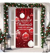 Christmas Door Cover Decorations Xmas Tree Ornament Ball Hanging Wall Decoration Sign Front Door ...