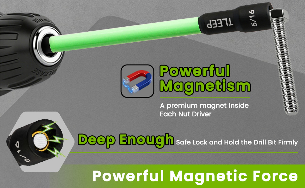 150MM 5/16" Magnetic Power Nut Driver Set for Impact Drill