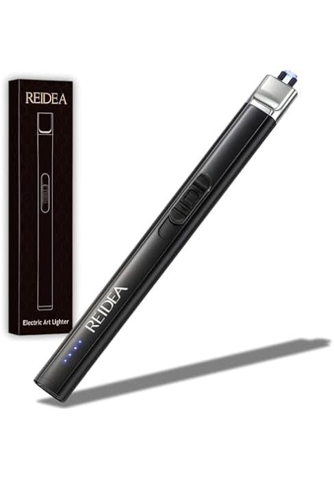 REIDEA Electric Lighter Gift for Candle Lovers, Windproof Flameless USB Rechargeable Arc Retracta...