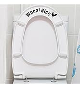 Funny Toilet Sticker Decal, Waterproof Removable Wall Art, Self-Adhesive Bathroom Door Sign for W...