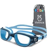 Vvinca Kids Swim Goggles, Polarized Swimming Goggles for Kids 6-14 Anti Fog Anti UV No Leak Clear...