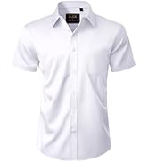 J.VER Mens Short Sleeve Dress Shirts Solid Wrinkle Free Casual Button Down Shirt with Pocket