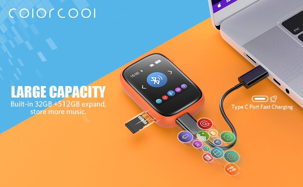 A3 mp3 player built -in 32GB +512GB expand,store more music.