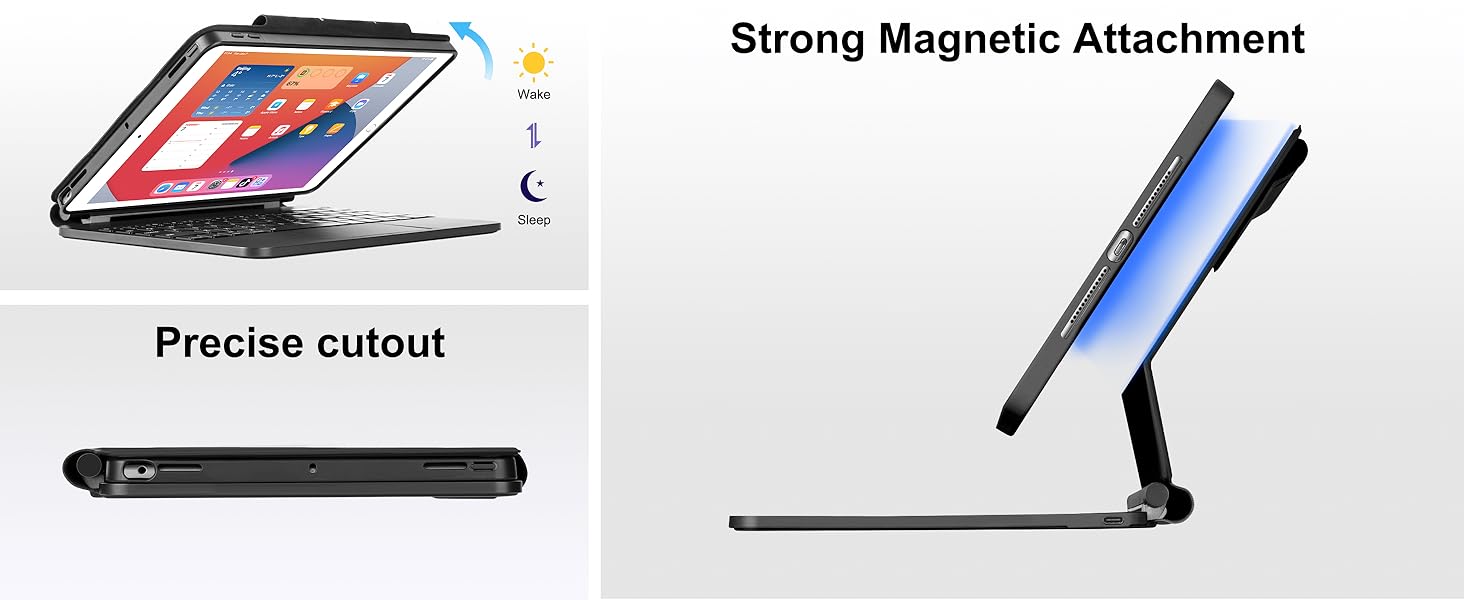 For iPad 9th 8th 7th Generation Keyboard Case