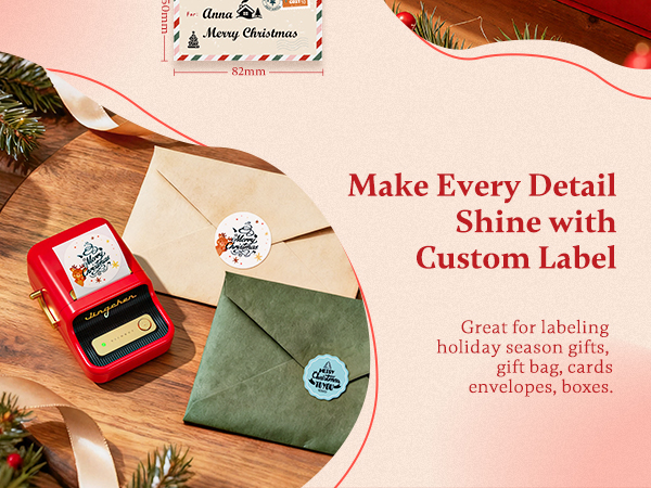 NIIMBOT B21 Christmas Label Maker for Gift Card