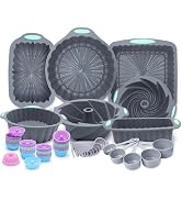 Tongjude 72 Pieces Silicone Bakeware Set, Nonstick Baking Pans Set, Easy Release Oven Silicone Pa...