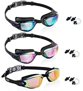 Aegend Swim Goggles - 3 Pack Kid Swimming Goggles for Kids & Youth 3-14 - Comfort Fit & Anti-Fog ...