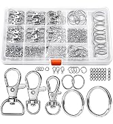LEOBRO 265PCS Keychains Clips with Key Rings, Metal Lobster Claw Clasps and Key Chain Rings, Key ...