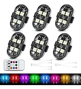 Upgraded 6PCS Wireless LED Strobe Lights With Remote Control, 8 Colors Adjustable Brightness USB-...