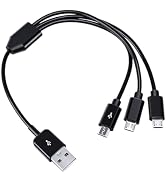 UCEC 3-in-1 USB to Micro USB Splitter Cable, USB-A to Multiple USBMicro Extender Cord Data Sync M...