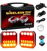 Magnetic Wireless Trailer Lights, Bluetooth Rechargeable LED Trailer Light Kit with Brake Turn Si...