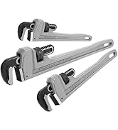 DURATECH 3-Piece Aluminum Straight Pipe Wrench Set, 10",14" and 18" | Adjustable Plumbing Wrench ...